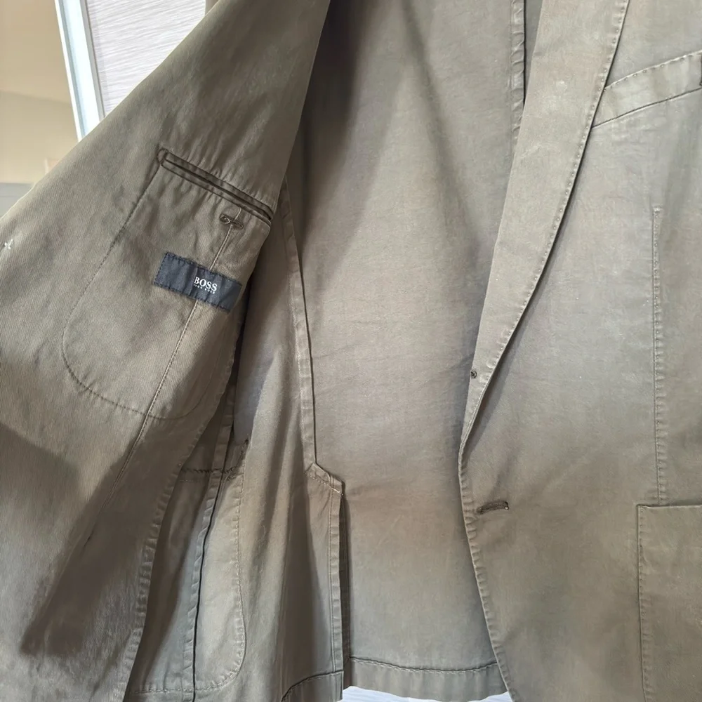 Hugo Boss Mens Khaki Classic Blazer In Large
